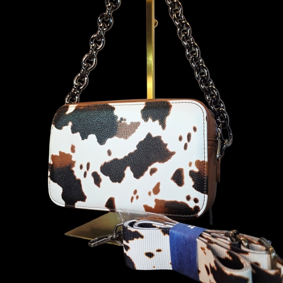 Cow Print Women's Camera Style Handbag by Wrangler NWT - Picture 6 of 7